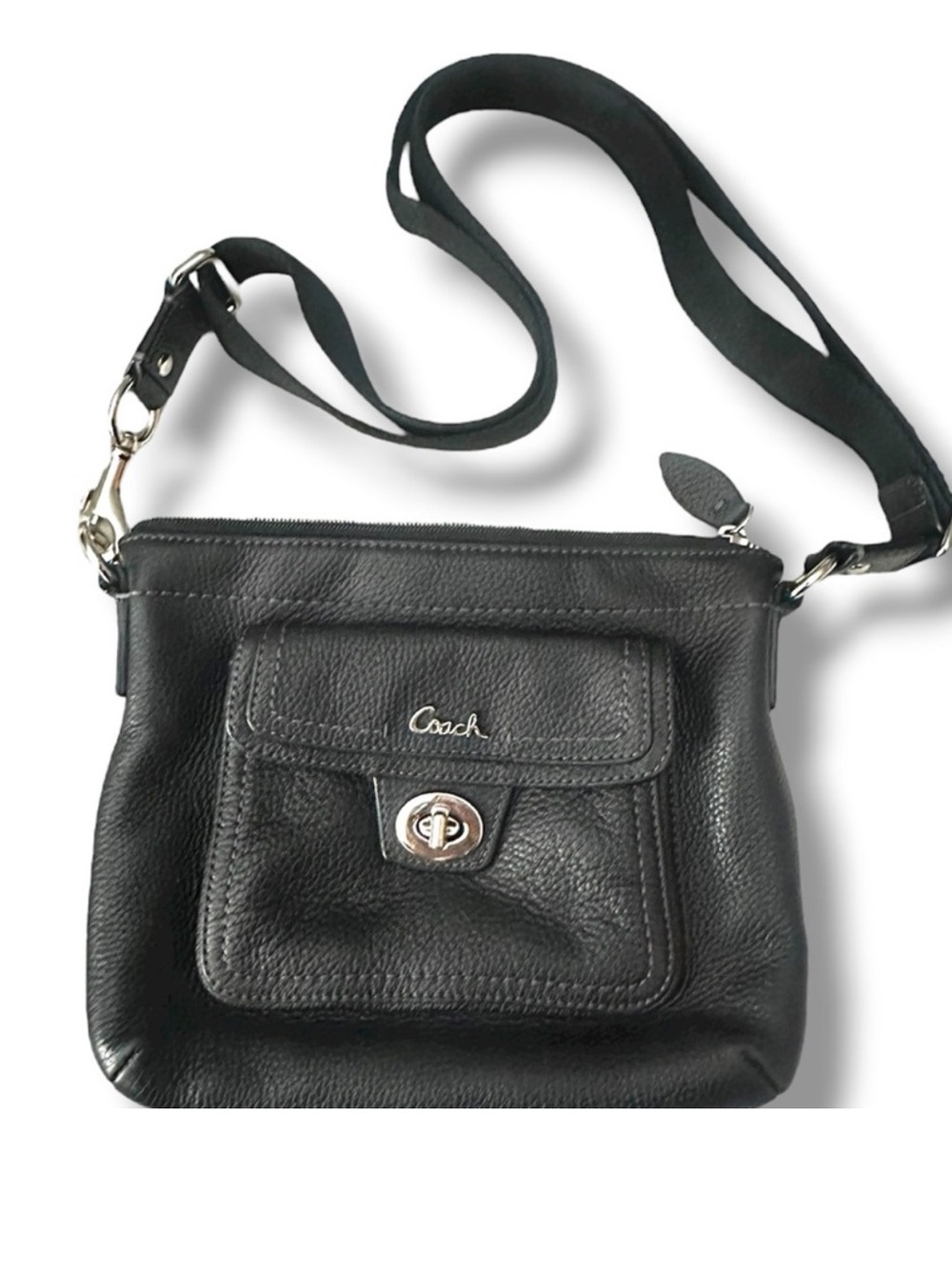 EUC Coach Black Park Leather Crossbody Bag F4917